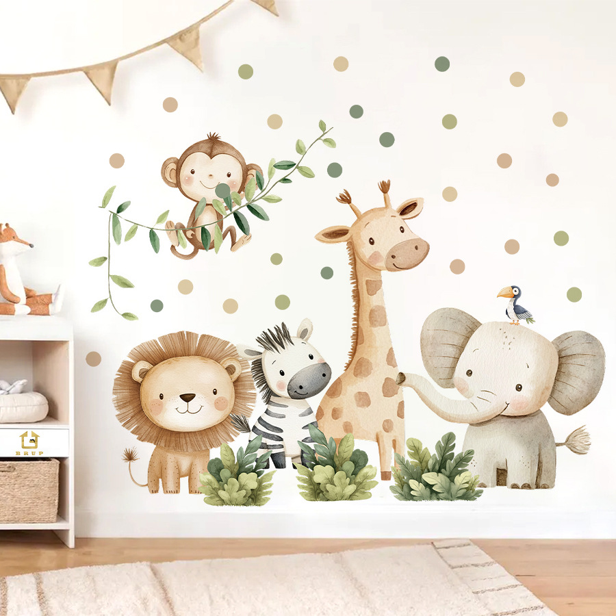 Baby Nursery Boy - بوهو غابة الحيوانات ملصقات جدار لغرف