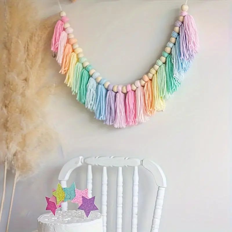 Baby Nursery Decor Girl - 1 قطعة بوهو الملونة قوس قزح