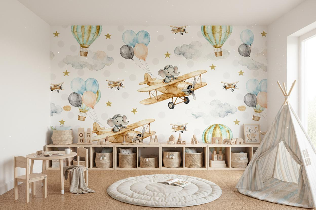 ورق جدران كرتوني بتصميم حيوانا - مراجعة Baby Nursery Peel And Stick Wallpaper وسعره