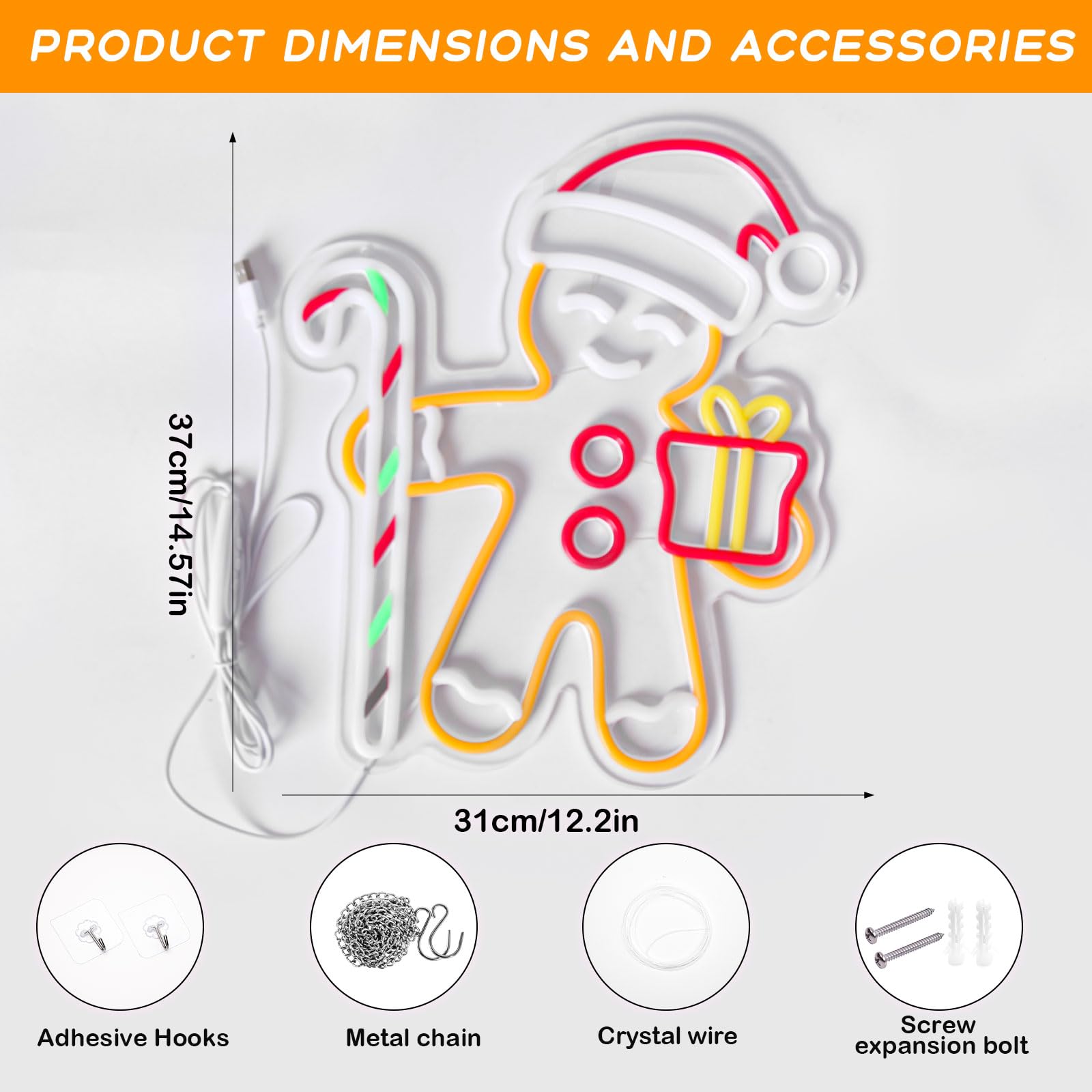 الزنجبيل رجل LED النيون تسجيل  - مراجعة Baby Nursery Wall Lights وسعره
