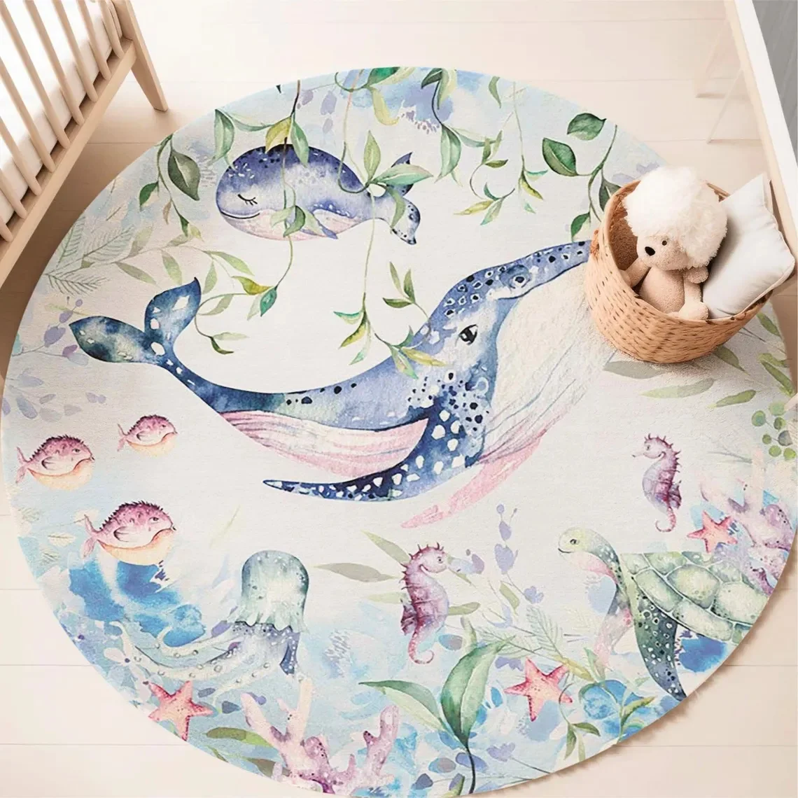 سجادة مستديرة بتصميم حيوانات ب - مراجعة Baby Nursery Decor Girl وسعره
